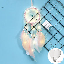 Load image into Gallery viewer, Wall Dreamcatcher Led Handmade Feather Dream Catcher Braided Wind Chimes Art For Dreamcatcher Hanging Car Home Decoration