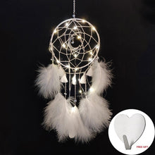 Load image into Gallery viewer, Wall Dreamcatcher Led Handmade Feather Dream Catcher Braided Wind Chimes Art For Dreamcatcher Hanging Car Home Decoration