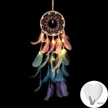 Load image into Gallery viewer, Wall Dreamcatcher Led Handmade Feather Dream Catcher Braided Wind Chimes Art For Dreamcatcher Hanging Car Home Decoration