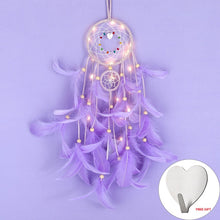 Load image into Gallery viewer, Wall Dreamcatcher Led Handmade Feather Dream Catcher Braided Wind Chimes Art For Dreamcatcher Hanging Car Home Decoration