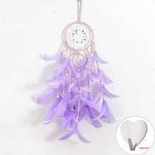 Load image into Gallery viewer, Wall Dreamcatcher Led Handmade Feather Dream Catcher Braided Wind Chimes Art For Dreamcatcher Hanging Car Home Decoration