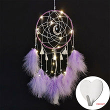 Load image into Gallery viewer, Wall Dreamcatcher Led Handmade Feather Dream Catcher Braided Wind Chimes Art For Dreamcatcher Hanging Car Home Decoration