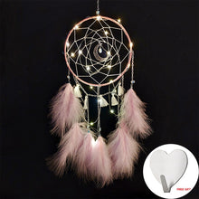 Load image into Gallery viewer, Wall Dreamcatcher Led Handmade Feather Dream Catcher Braided Wind Chimes Art For Dreamcatcher Hanging Car Home Decoration