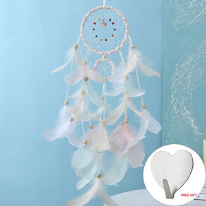 Wall Dreamcatcher  Led Handmade Feather Dream Catcher Braided Wind Chimes Art For Dreamcatcher Hanging Car Home Decoration