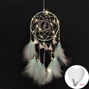 Wall Dreamcatcher  Led Handmade Feather Dream Catcher Braided Wind Chimes Art For Dreamcatcher Hanging Car Home Decoration