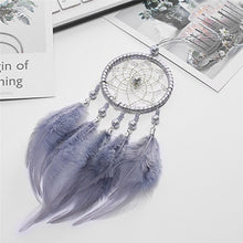 Load image into Gallery viewer, Girl Heart Dream Catcher National Feather Ornaments Lace Ribbons Feathers Wrapped Lights Dreamcatcher
