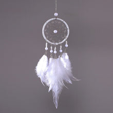 Load image into Gallery viewer, Girl Heart Dream Catcher National Feather Ornaments Lace Ribbons Feathers Wrapped Lights Dreamcatcher
