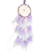 Load image into Gallery viewer, Girl Heart Dream Catcher National Feather Ornaments Lace Ribbons Feathers Wrapped Lights Dreamcatcher
