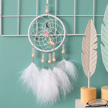 Load image into Gallery viewer, Girl Heart Dream Catcher National Feather Ornaments Lace Ribbons Feathers Wrapped Lights Dreamcatcher
