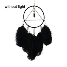 Load image into Gallery viewer, Girl Heart Dream Catcher National Feather Ornaments Lace Ribbons Feathers Wrapped Lights Dreamcatcher
