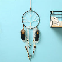 Load image into Gallery viewer, Girl Heart Dream Catcher National Feather Ornaments Lace Ribbons Feathers Wrapped Lights Dreamcatcher
