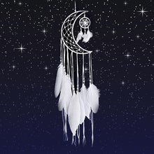 Load image into Gallery viewer, Girl Heart Dream Catcher National Feather Ornaments Lace Ribbons Feathers Wrapped Lights Dreamcatcher
