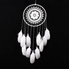 Load image into Gallery viewer, Girl Heart Dream Catcher National Feather Ornaments Lace Ribbons Feathers Wrapped Lights Dreamcatcher
